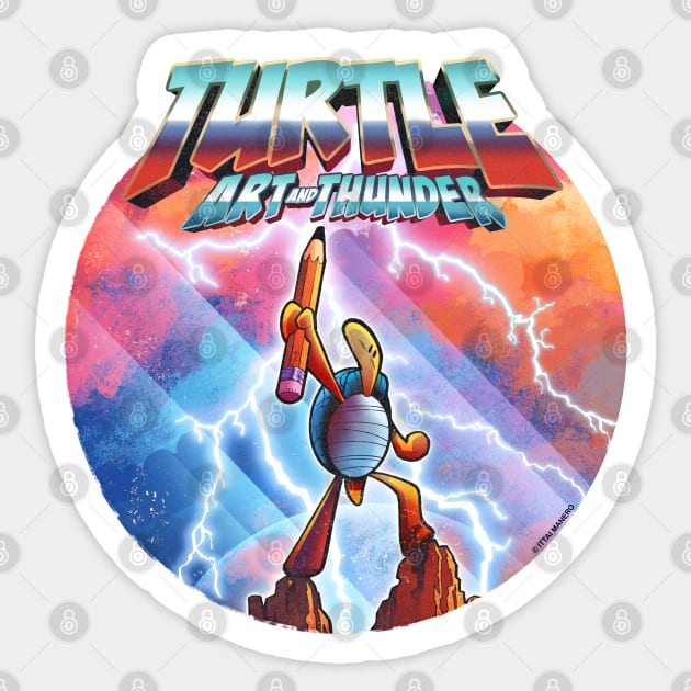 Turtle: Art and Thunder Sticker by Ittai Manero